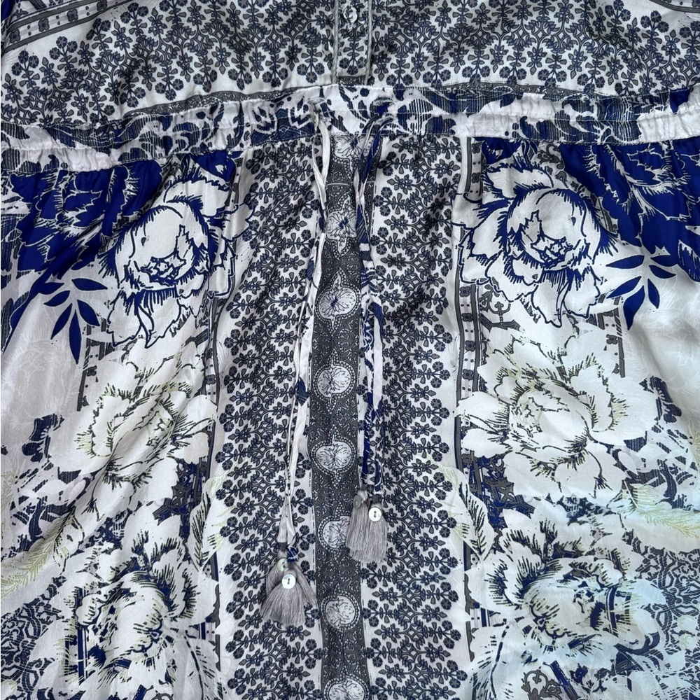 Johnny Was 100% Silk Filo Lucy MIDI Dress Size M Like new Condition - Picture 4 of 8